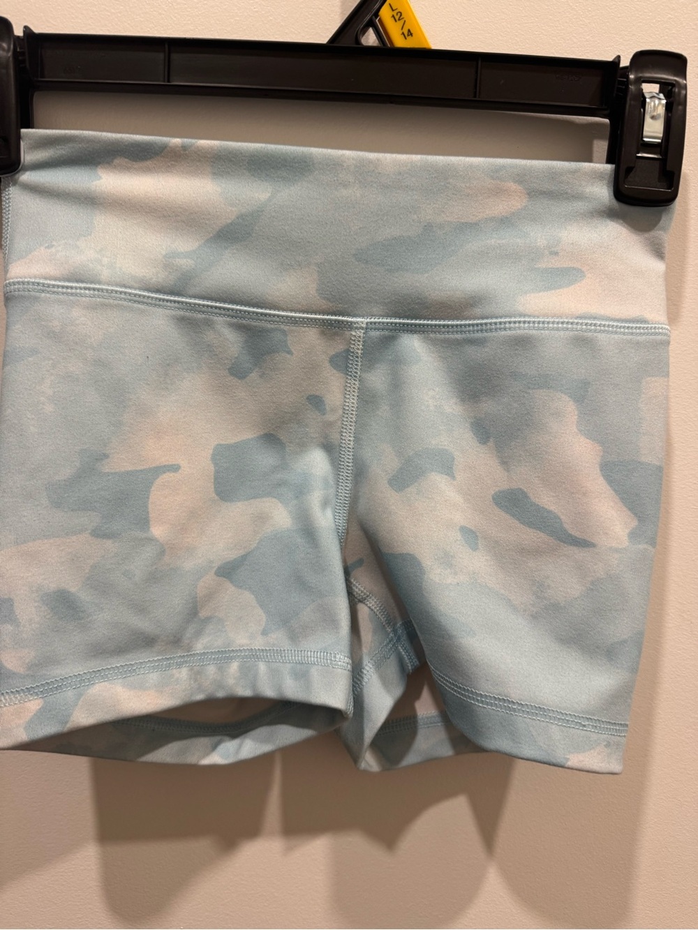 Girls Light Blue Camouflage High-Rise Performance Shorts